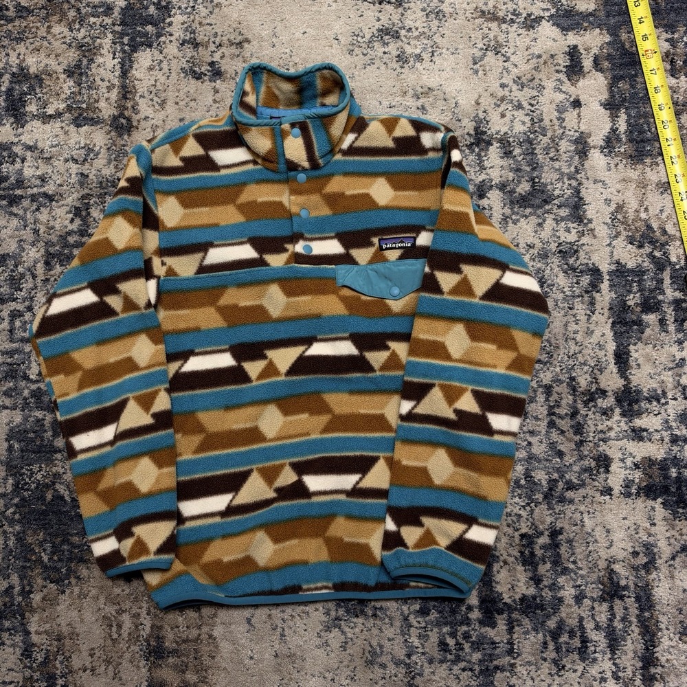 ⁠Patagonia Synchilla Snap T Fleece Guatemalan Tango Bear Brown Aztec XS 25455⁠